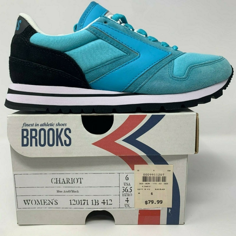 Brooks Chariot Blue Classic Retro Running Shoes - Picture 2 of 8